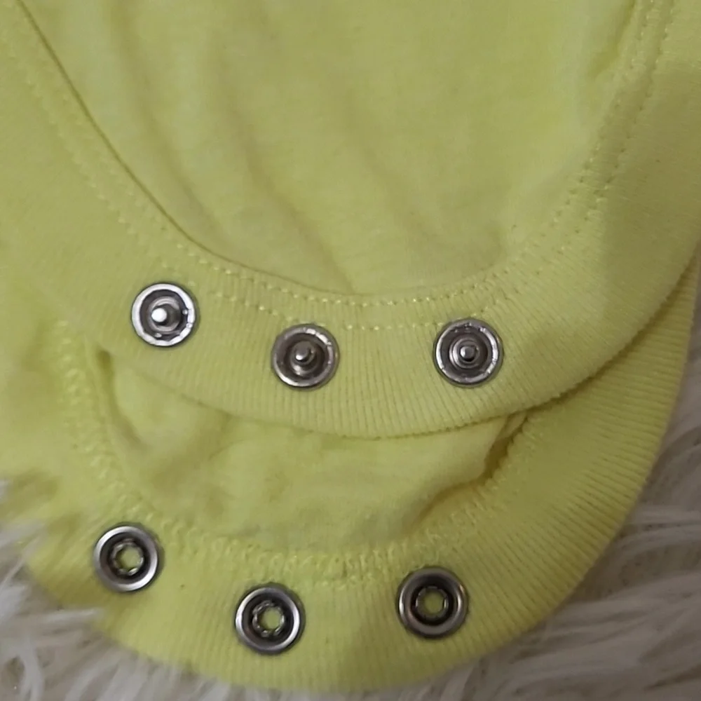 GARANIMALS Bright Yellow Sleeveless Baby Bottom Snap Bodysuit - Size: 6-9 Months